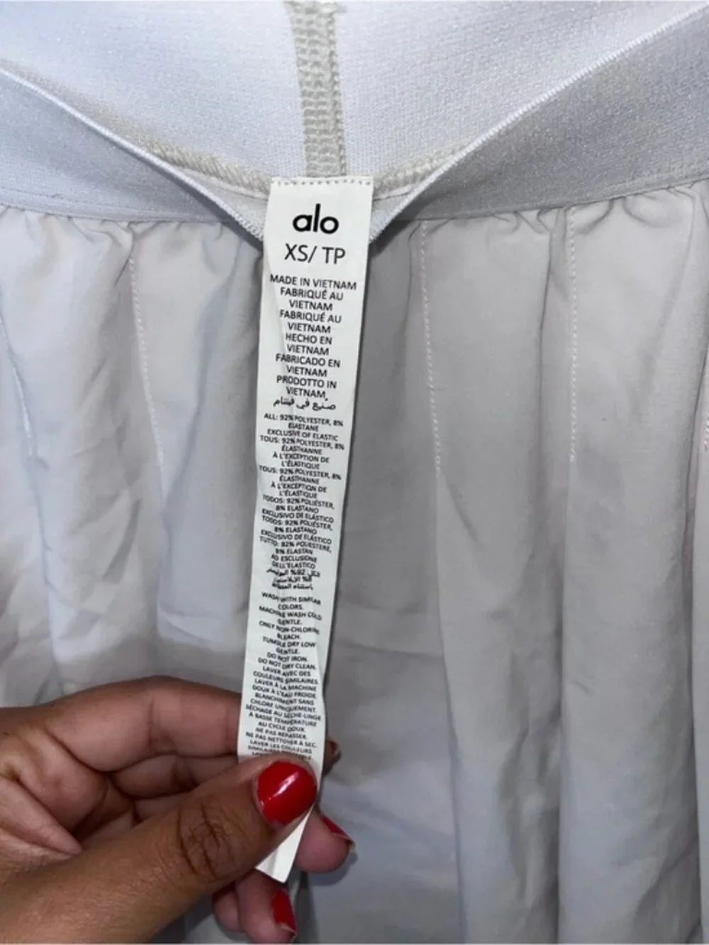 ALO Yoga White Pleated Skater Skirt Size XS